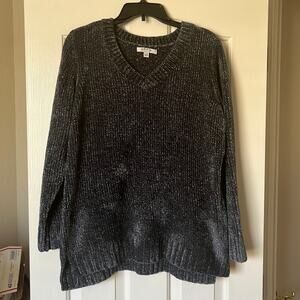 Orvis‎ EUC dark blue and white super soft sweater size L